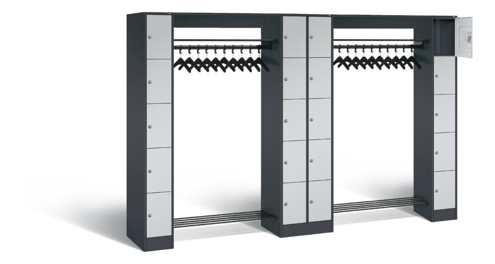 C+P Garderobefächerschrank Serie 8070 1950 x 2840 x 480 mm anthrazit lichtgrau Produktbild C+P Garderobefächerschrank Serie 8070 1950 x 2840 x 480 mm anthrazit lichtgrau bild 2