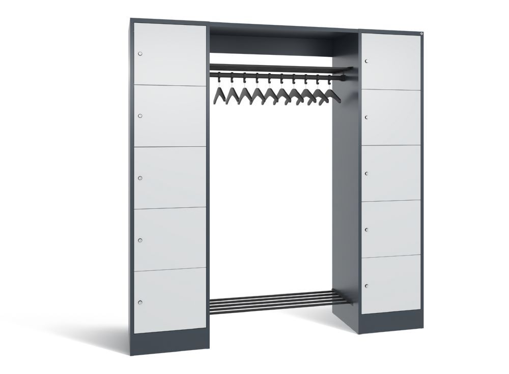 C+P Garderobenfächerschrank Serie 8070 1950 x 1870 x 480 mm anthrazit lichtgrau Produktbild C+P Garderobenfächerschrank Serie 8070 1950 x 1870 x 480 mm anthrazit lichtgrau