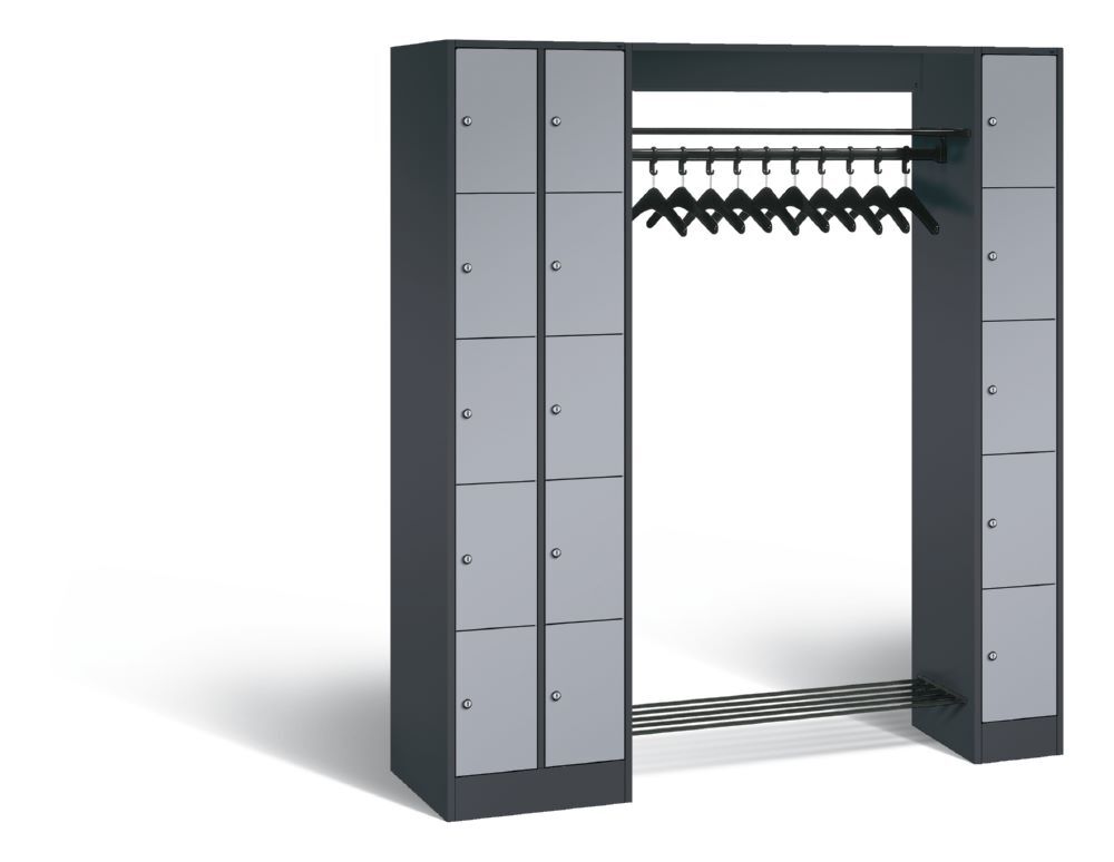 C+P Garderobefächerschrank Serie 8070 1950 x 2100 x 480 mm anthrazit weißaluminium Produktbild C+P Garderobefächerschrank Serie 8070 1950 x 2100 x 480 mm anthrazit weißaluminium