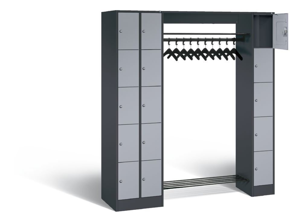 C+P Garderobefächerschrank Serie 8070 1950 x 2100 x 480 mm anthrazit weißaluminium Produktbild C+P Garderobefächerschrank Serie 8070 1950 x 2100 x 480 mm anthrazit weißaluminium bild 2