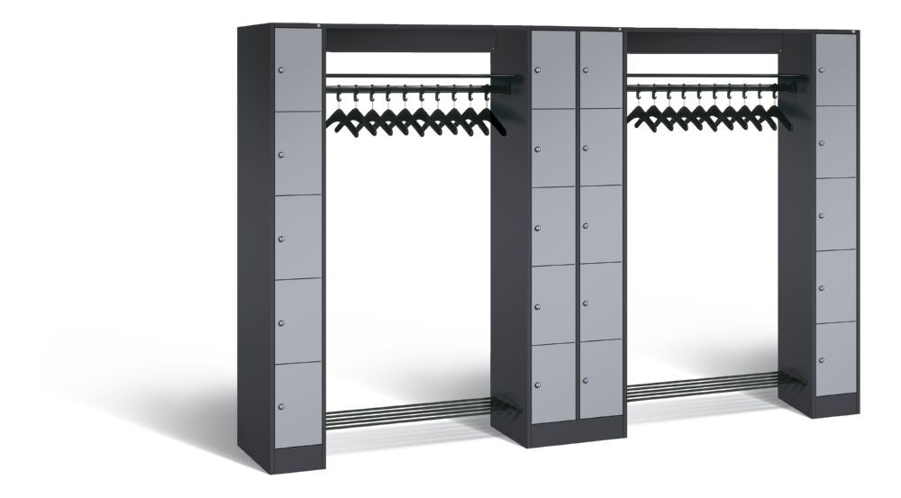 C+P Garderobefächerschrank Serie 8070 1950 x 2840 x 480 mm anthrazit weißaluminium Produktbild C+P Garderobefächerschrank Serie 8070 1950 x 2840 x 480 mm anthrazit weißaluminium