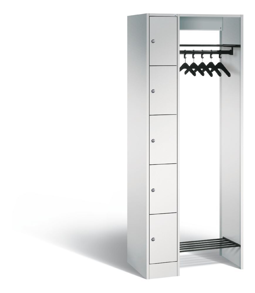 C+P Garderobe Serie 8070 inklusive Kleiderbügel lichtgrau 740 x 480 x 1950 mm Produktbild C+P Garderobe Serie 8070 inklusive Kleiderbügel lichtgrau 740 x 480 x 1950 mm