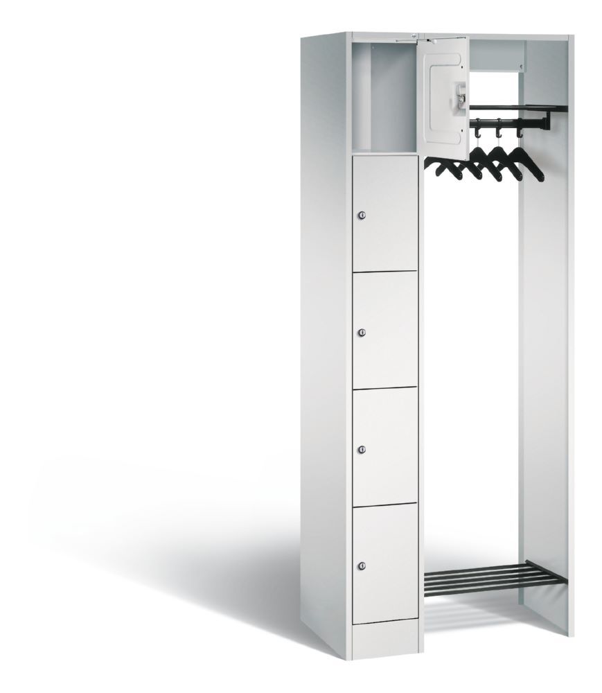 C+P Garderobe Serie 8070 inklusive Kleiderbügel lichtgrau 740 x 480 x 1950 mm Produktbild C+P Garderobe Serie 8070 inklusive Kleiderbügel lichtgrau 740 x 480 x 1950 mm bild 2
