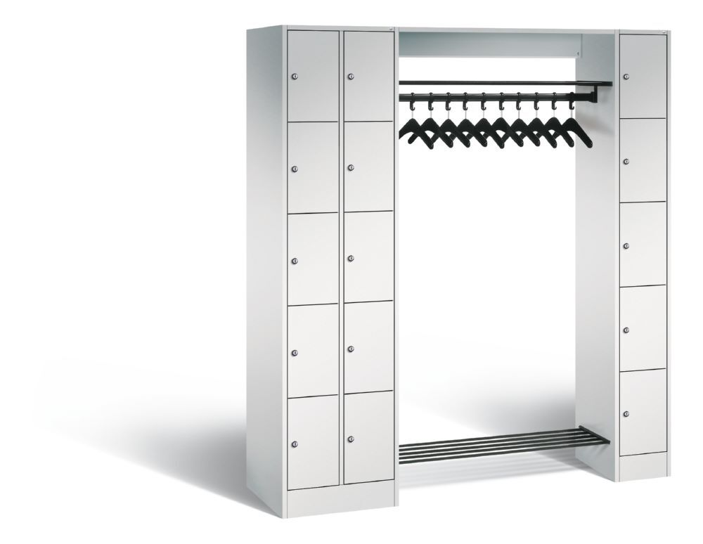 C+P Garderobefächerschrank Serie 8070 1950 x 2100 x 480 mm lichtgrau Produktbild C+P Garderobefächerschrank Serie 8070 1950 x 2100 x 480 mm lichtgrau
