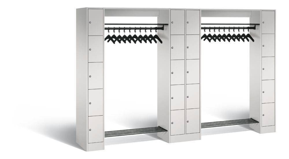 C+P Garderobefächerschrank Serie 8070 1950 x 2840 x 480 mm in lichtgrau Produktbild C+P Garderobefächerschrank Serie 8070 1950 x 2840 x 480 mm in lichtgrau