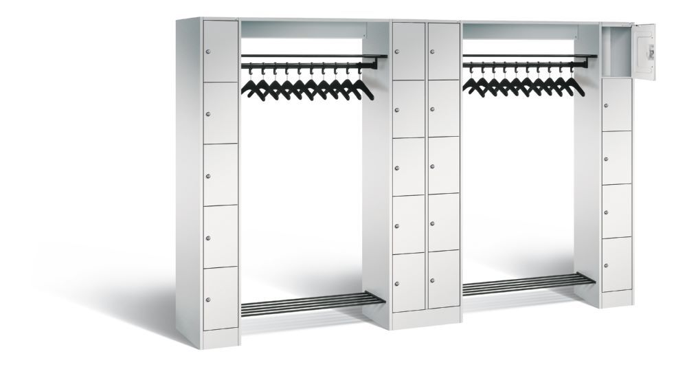 C+P Garderobefächerschrank Serie 8070 1950 x 2840 x 480 mm in lichtgrau Produktbild C+P Garderobefächerschrank Serie 8070 1950 x 2840 x 480 mm in lichtgrau bild 2