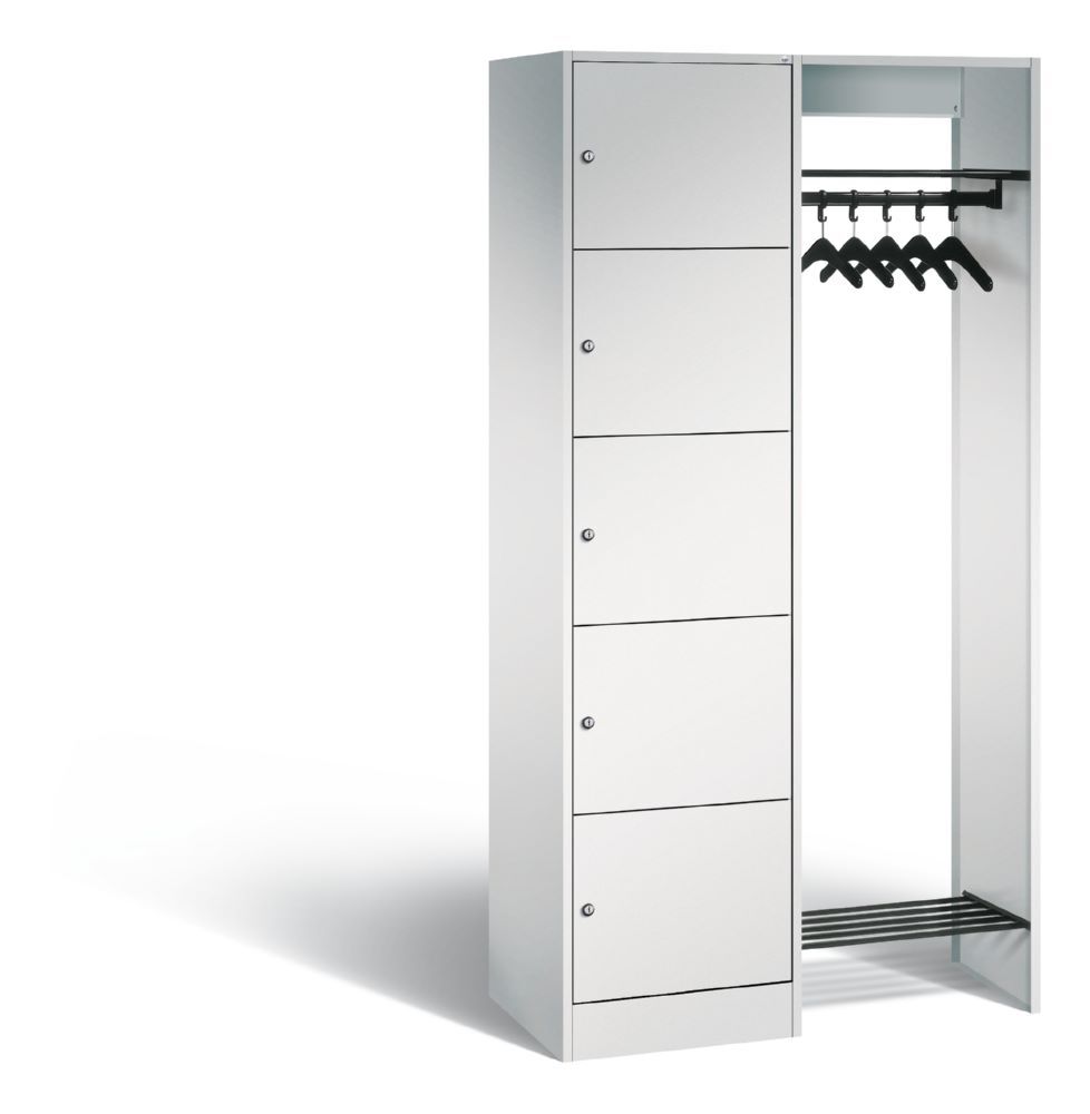 C+P Garderobe Serie 8070 1 Fächerschrank lichtgrau 960 x 480 x 1950 mm Produktbild C+P Garderobe Serie 8070 1 Fächerschrank lichtgrau 960 x 480 x 1950 mm