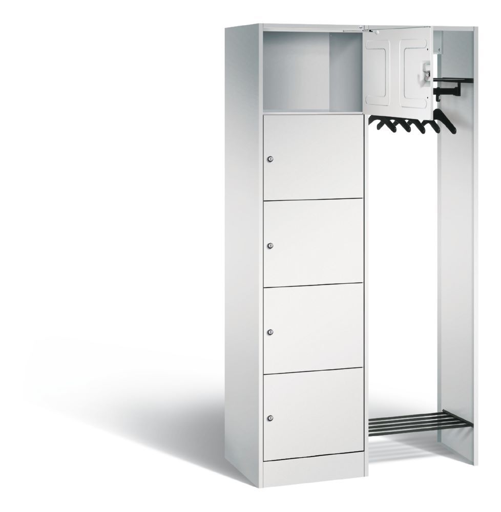 C+P Garderobe Serie 8070 1 Fächerschrank lichtgrau 960 x 480 x 1950 mm Produktbild C+P Garderobe Serie 8070 1 Fächerschrank lichtgrau 960 x 480 x 1950 mm bild 2
