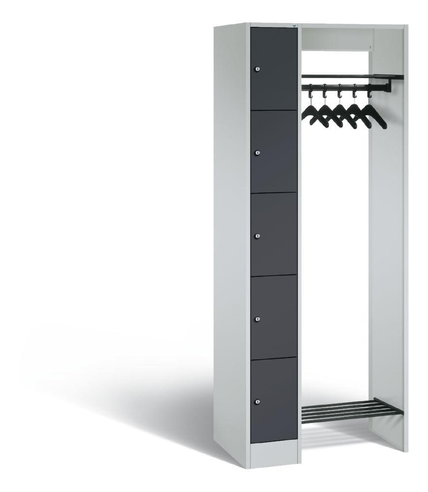 C+P Garderobe Serie 8070 hellgrau anthrazit 740 x 480 x 1950 mm Produktbild C+P Garderobe Serie 8070 hellgrau anthrazit 740 x 480 x 1950 mm