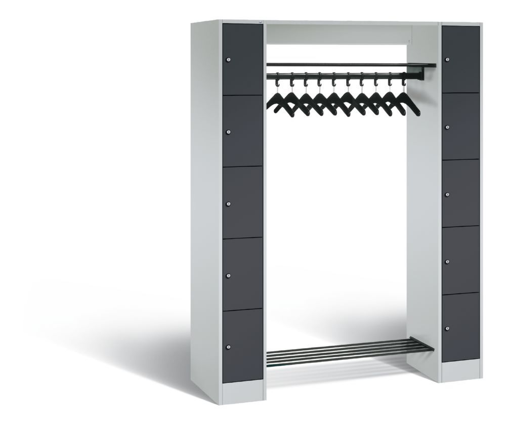 C+P Garderobe freistehend Serie 8070 grau anthrazit 1430 x 480 x 1950 mm Produktbild C+P Garderobe freistehend Serie 8070 grau anthrazit 1430 x 480 x 1950 mm