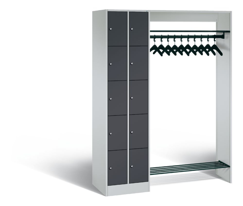 C+P Garderobe Serie 8070 Fächer in anthrazit lichtgrau 1410 x 480 x 1950 mm Produktbild C+P Garderobe Serie 8070 Fächer in anthrazit lichtgrau 1410 x 480 x 1950 mm