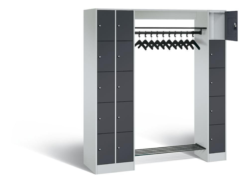 C+P Garderobefächerschrank Serie 8070 1950 x 2100 x 480 mm lichtgrau anthrazit Produktbild C+P Garderobefächerschrank Serie 8070 1950 x 2100 x 480 mm lichtgrau anthrazit