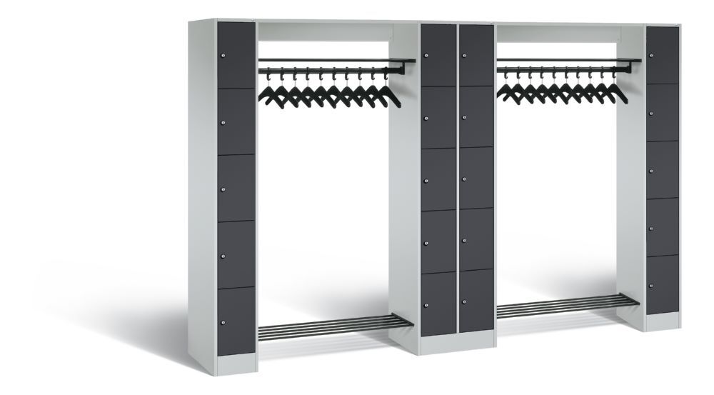 C+P Garderobefächerschranken Serie 8070 1950 x 2840 x 480 mm lichtgrau anthrazit Produktbild C+P Garderobefächerschranken Serie 8070 1950 x 2840 x 480 mm lichtgrau anthrazit