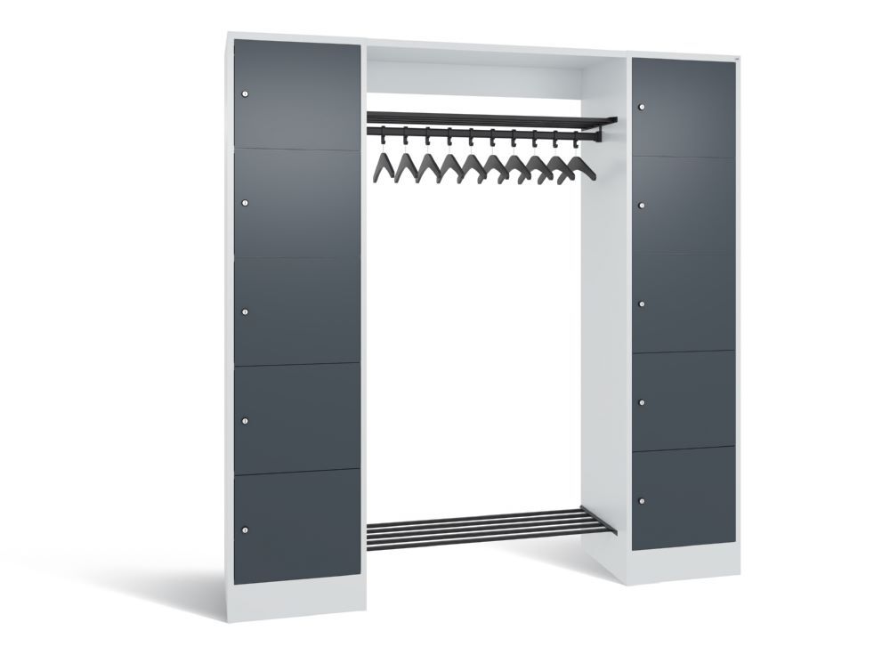 C+P Garderobenfächerschrank Serie 8070 1950 x 1870 x 480 mm lichtgrau anthrazit Produktbild C+P Garderobenfächerschrank Serie 8070 1950 x 1870 x 480 mm lichtgrau anthrazit