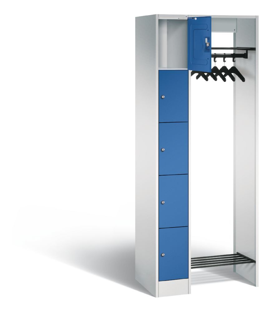 C+P Garderobe Serie 8070 inklusive Kleiderbügel enzianblau 740 x 480 x 1950 mm Produktbild C+P Garderobe Serie 8070 inklusive Kleiderbügel enzianblau 740 x 480 x 1950 mm bild 2