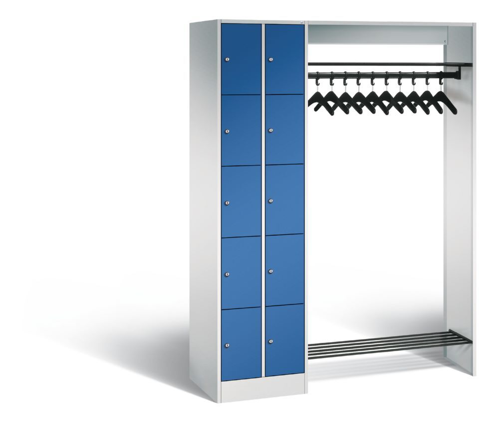 C+P Garderobe Serie 8070 mit Fächerschrank in enzianblau 1410 x 480 x 1950 mm Produktbild C+P Garderobe Serie 8070 mit Fächerschrank in enzianblau 1410 x 480 x 1950 mm