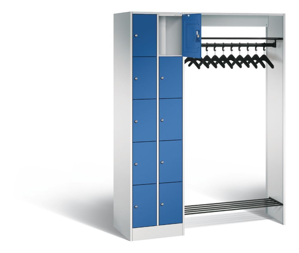 C+P Garderobe Serie 8070 mit Fächerschrank in enzianblau 1410 x 480 x 1950 mm Produktbild C+P Garderobe Serie 8070 mit Fächerschrank in enzianblau 1410 x 480 x 1950 mm bild 2