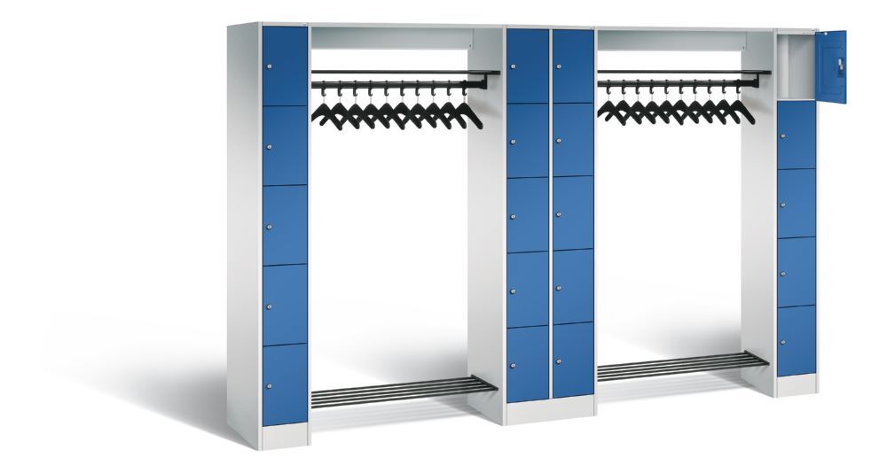 C+P Garderobefächerschrank Serie 8070 1950 x 2840 x 480 mm lichtgrau enzianblau Produktbild C+P Garderobefächerschrank Serie 8070 1950 x 2840 x 480 mm lichtgrau enzianblau bild 2