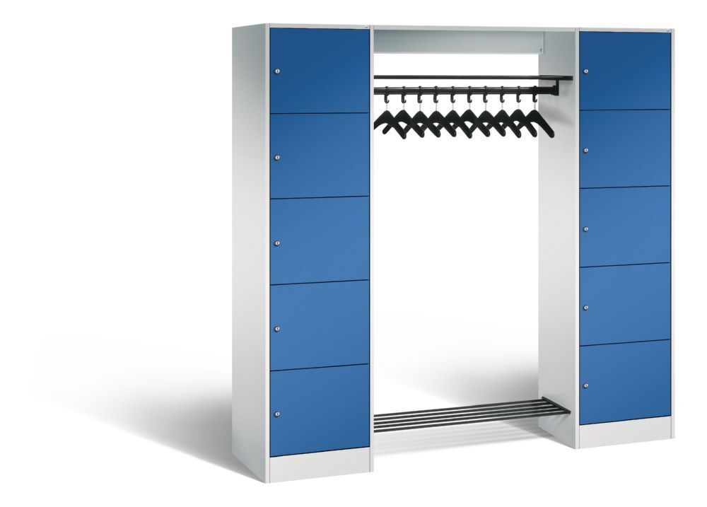 C+P Garderobenfächerschrank Serie 8070 1950 x 1870 x 480 mm lichtgrau enzianblau Produktbild C+P Garderobenfächerschrank Serie 8070 1950 x 1870 x 480 mm lichtgrau enzianblau