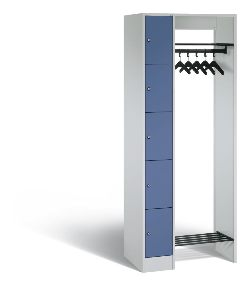 C+P Garderobe Serie 8070 inklusive Kleiderbügel fernblau 740 x 480 x 1950 mm Produktbild C+P Garderobe Serie 8070 inklusive Kleiderbügel fernblau 740 x 480 x 1950 mm