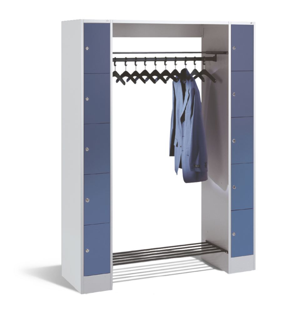 C+P Freistehende Garderobe mit Fächer Serie 8070 fernblau 1430 x 480 x 1950 mm Produktbild C+P Freistehende Garderobe mit Fächer Serie 8070 fernblau 1430 x 480 x 1950 mm bild 3