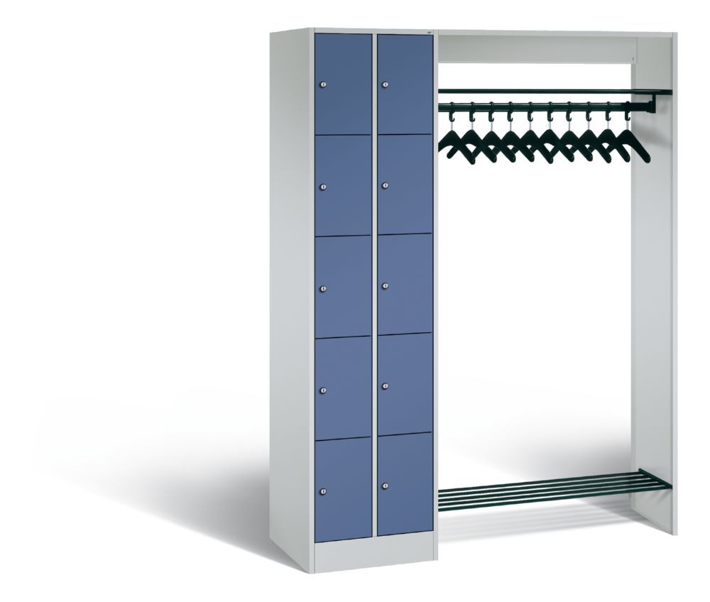 C+P Garderobe Serie 8070 1 Fächerschrank in fernblau 1410 x 480 x 1950 mm Produktbild C+P Garderobe Serie 8070 1 Fächerschrank in fernblau 1410 x 480 x 1950 mm