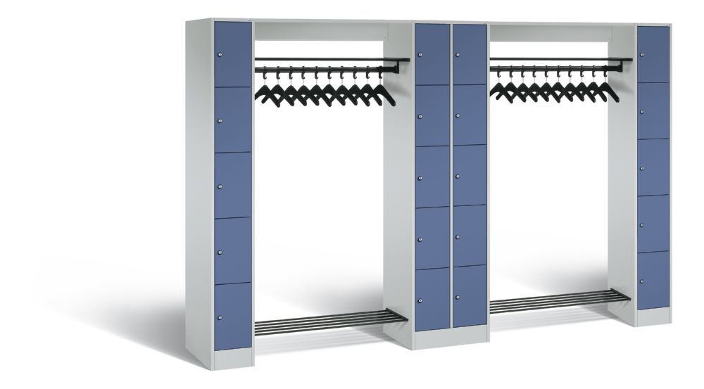 C+P Garderobefächerschrank Serie 8070 1950 x 2840 x 480 mm lichtgrau fernblau Produktbild C+P Garderobefächerschrank Serie 8070 1950 x 2840 x 480 mm lichtgrau fernblau