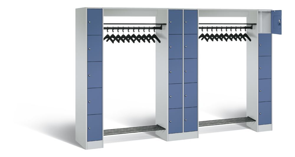 C+P Garderobefächerschrank Serie 8070 1950 x 2840 x 480 mm lichtgrau fernblau Produktbild C+P Garderobefächerschrank Serie 8070 1950 x 2840 x 480 mm lichtgrau fernblau bild 2