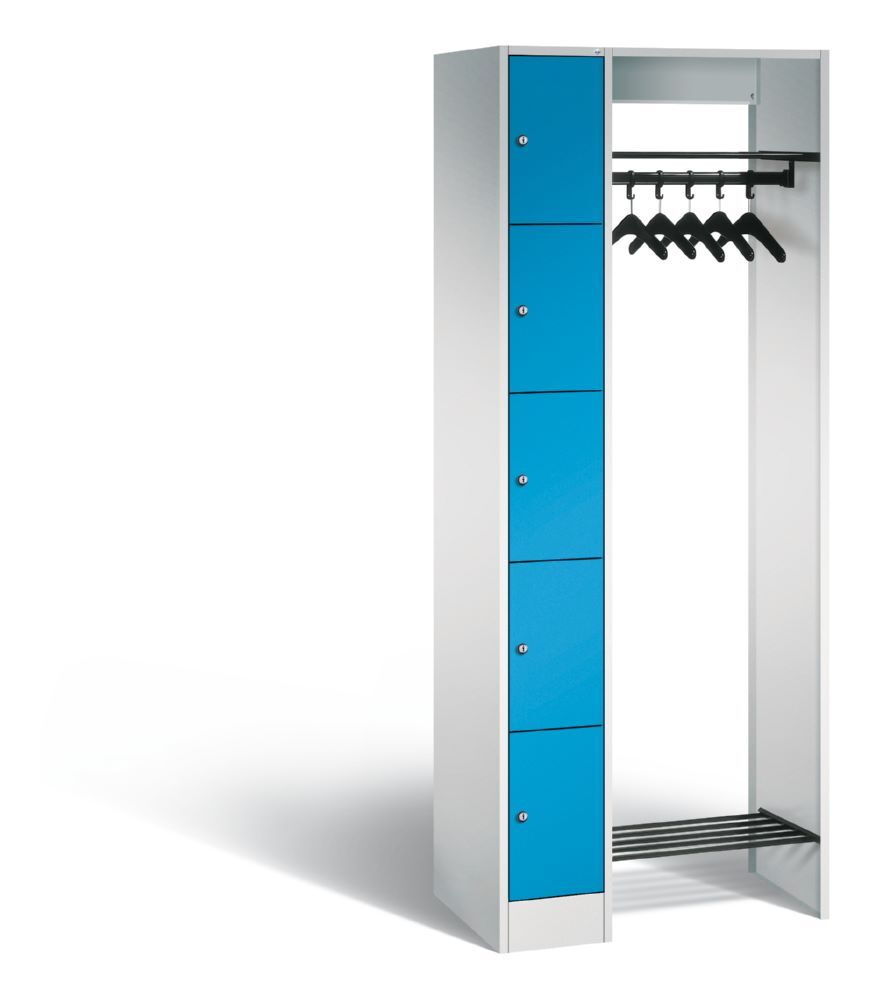 C+P Garderobe Serie 8070 inklusive Kleiderbügel lichtblau 740 x 480 x 1950 mm Produktbild C+P Garderobe Serie 8070 inklusive Kleiderbügel lichtblau 740 x 480 x 1950 mm
