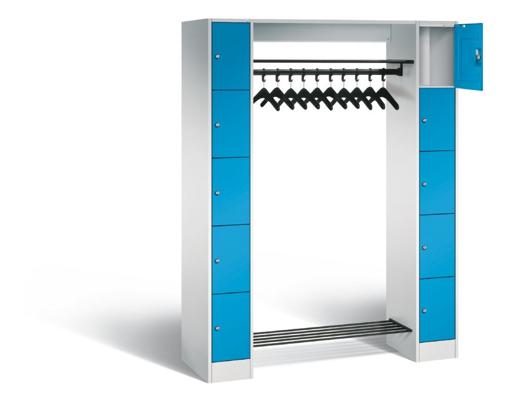 C+P Freistehende Garderobe Serie 8070 lichtblau 1430 x 480 x 1950 mm Produktbild C+P Freistehende Garderobe Serie 8070 lichtblau 1430 x 480 x 1950 mm bild 2