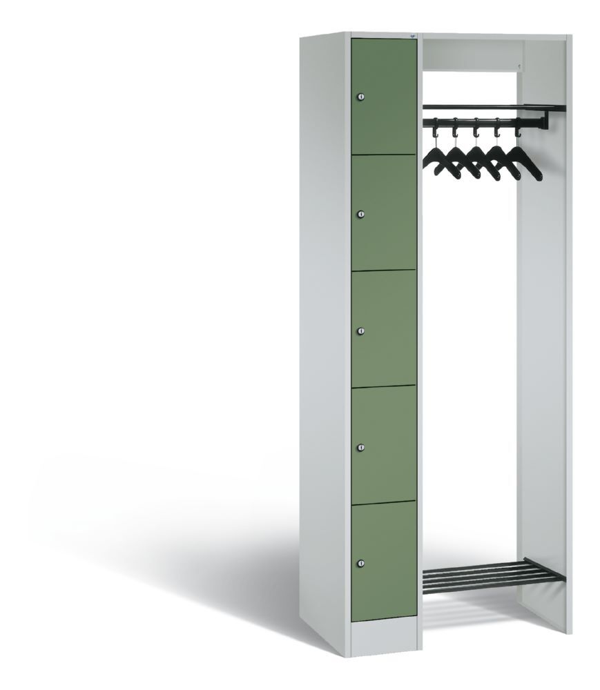 C+P Garderobe Serie 8070 inklusive Kleiderbügel resedagrün 740 x 480 x 1950 mm Produktbild C+P Garderobe Serie 8070 inklusive Kleiderbügel resedagrün 740 x 480 x 1950 mm