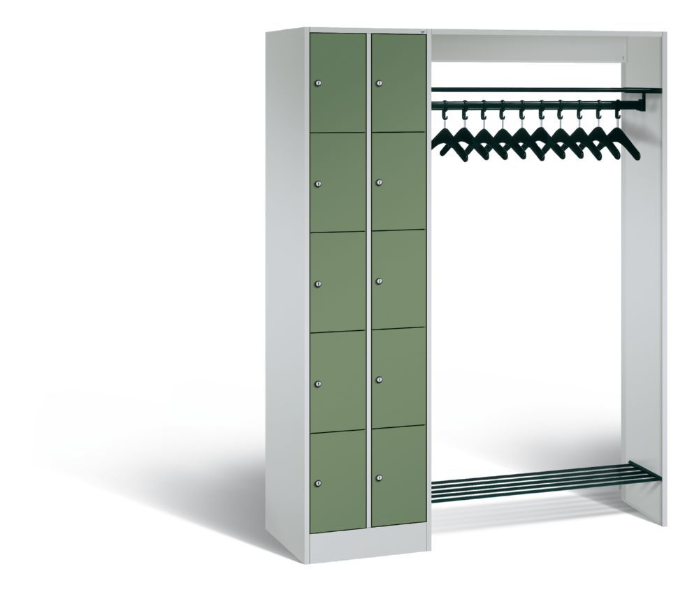 C+P Garderobe Serie 8070 1 Fächerschrank in resedagrün 1410 x 480 x 1950 mm Produktbild C+P Garderobe Serie 8070 1 Fächerschrank in resedagrün 1410 x 480 x 1950 mm