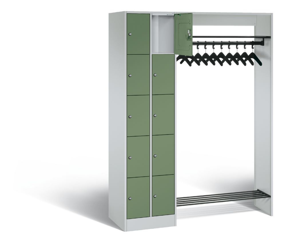 C+P Garderobe Serie 8070 1 Fächerschrank in resedagrün 1410 x 480 x 1950 mm Produktbild C+P Garderobe Serie 8070 1 Fächerschrank in resedagrün 1410 x 480 x 1950 mm bild 2