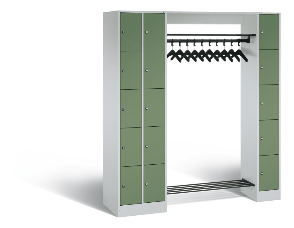 C+P Garderobefächerschrank Serie 8070 1950 x 2100 x 480 mm lichtgrau resedagrün Produktbild C+P Garderobefächerschrank Serie 8070 1950 x 2100 x 480 mm lichtgrau resedagrün