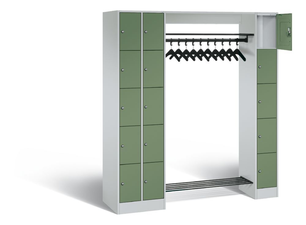 C+P Garderobefächerschrank Serie 8070 1950 x 2100 x 480 mm lichtgrau resedagrün Produktbild C+P Garderobefächerschrank Serie 8070 1950 x 2100 x 480 mm lichtgrau resedagrün bild 2