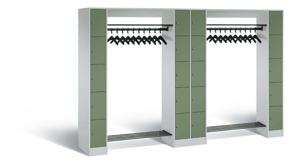 C+P Garderobefächerschrank Serie 8070 1950 x 2840 x 480 mm lichtgrau resedagrün Produktbild C+P Garderobefächerschrank Serie 8070 1950 x 2840 x 480 mm lichtgrau resedagrün