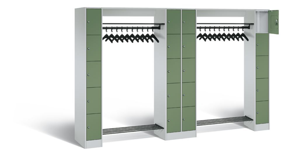 C+P Garderobefächerschrank Serie 8070 1950 x 2840 x 480 mm lichtgrau resedagrün Produktbild C+P Garderobefächerschrank Serie 8070 1950 x 2840 x 480 mm lichtgrau resedagrün bild 2
