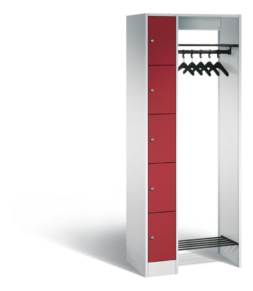 C+P Garderobe Serie 8070 inklusive Kleiderbügel rubinrot 740 x 480 x 1950 mm Produktbild C+P Garderobe Serie 8070 inklusive Kleiderbügel rubinrot 740 x 480 x 1950 mm