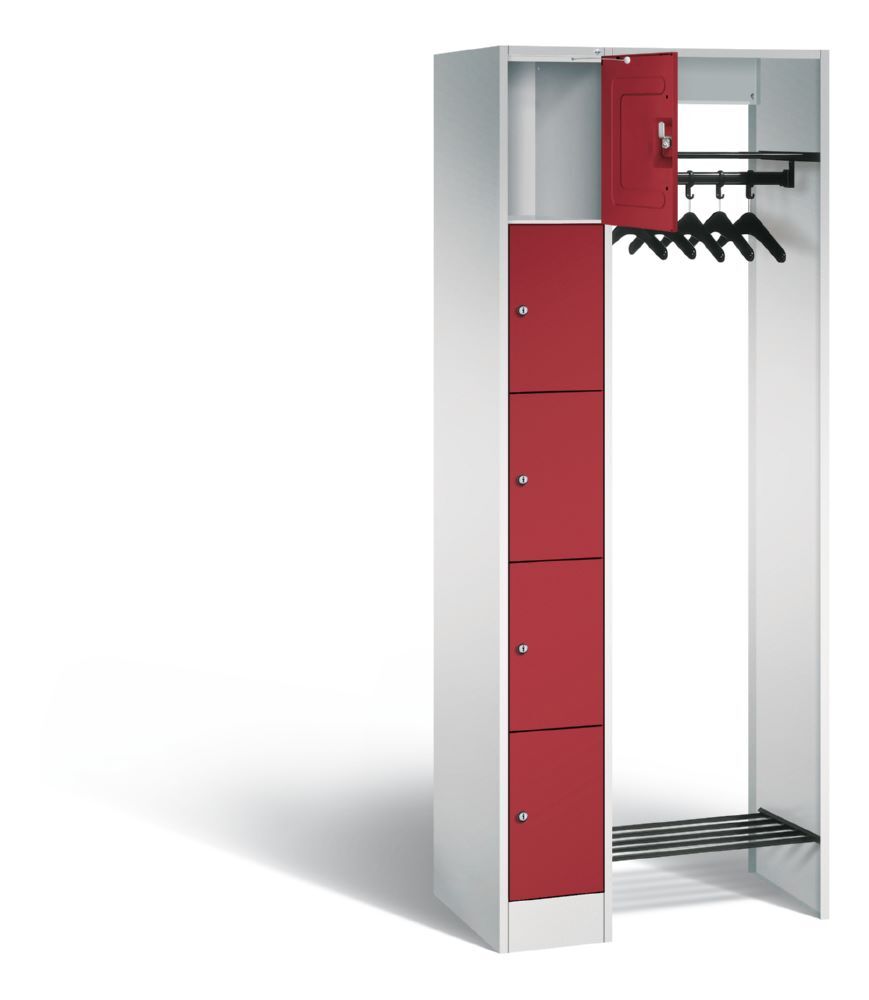 C+P Garderobe Serie 8070 inklusive Kleiderbügel rubinrot 740 x 480 x 1950 mm Produktbild C+P Garderobe Serie 8070 inklusive Kleiderbügel rubinrot 740 x 480 x 1950 mm bild 2