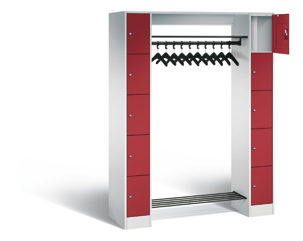 C+P Freistehende Garderobe Serie 8070 rubinrot 1430 x 480 x 1950 mm Produktbild C+P Freistehende Garderobe Serie 8070 rubinrot 1430 x 480 x 1950 mm bild 2