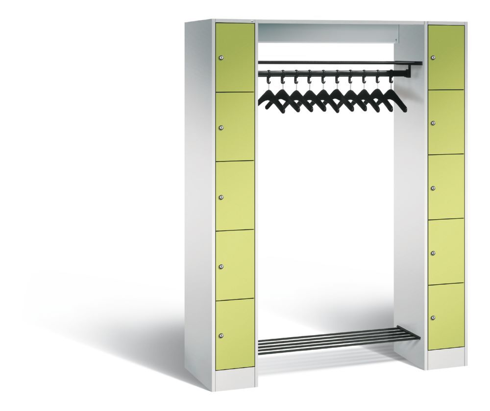 C+P Freistehende Garderobe mit Fächer Serie 8070 viridingrün 1430 x 480 x 1950 mm Produktbild C+P Freistehende Garderobe mit Fächer Serie 8070 viridingrün 1430 x 480 x 1950 mm