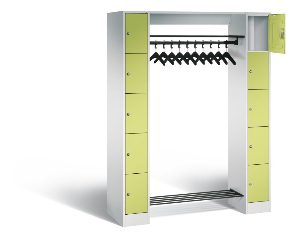 C+P Freistehende Garderobe mit Fächer Serie 8070 viridingrün 1430 x 480 x 1950 mm Produktbild C+P Freistehende Garderobe mit Fächer Serie 8070 viridingrün 1430 x 480 x 1950 mm bild 2