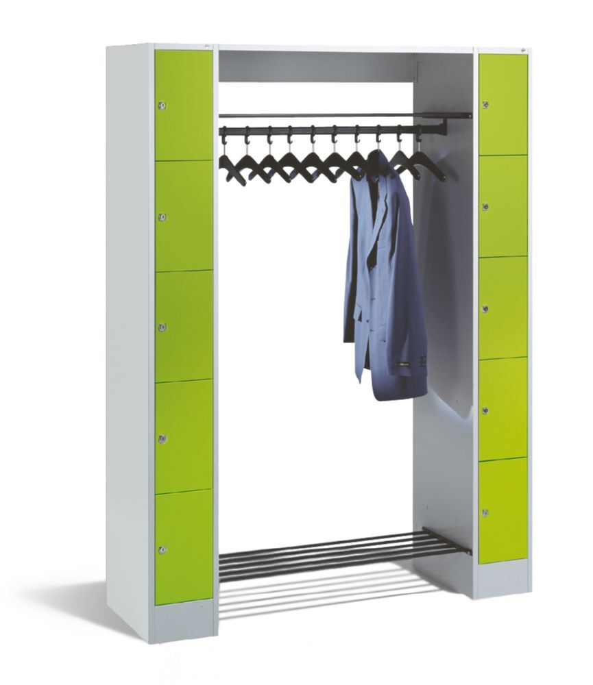 C+P Freistehende Garderobe mit Fächer Serie 8070 viridingrün 1430 x 480 x 1950 mm Produktbild C+P Freistehende Garderobe mit Fächer Serie 8070 viridingrün 1430 x 480 x 1950 mm bild 3