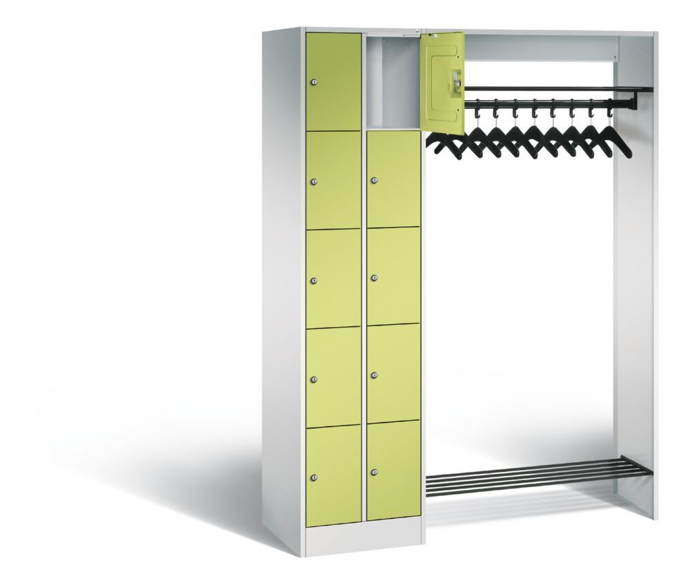 C+P Garderobe Serie 8070 links mit Fächerschrank in viridingrün 1410 x 480 x 1950 mm Produktbild C+P Garderobe Serie 8070 links mit Fächerschrank in viridingrün 1410 x 480 x 1950 mm bild 2