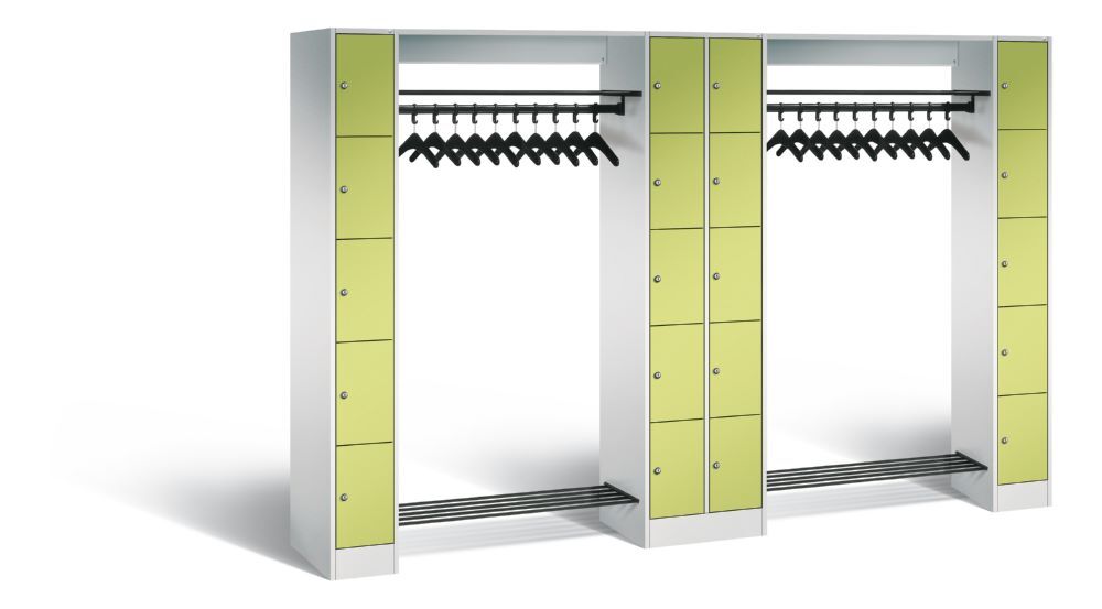 C+P Garderobefächerschrank Serie 8070 1950 x 2840 x 480 mm lichtgrau viridingrün Produktbild C+P Garderobefächerschrank Serie 8070 1950 x 2840 x 480 mm lichtgrau viridingrün