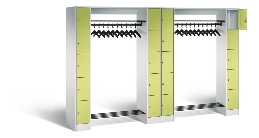 C+P Garderobefächerschrank Serie 8070 1950 x 2840 x 480 mm lichtgrau viridingrün Produktbild C+P Garderobefächerschrank Serie 8070 1950 x 2840 x 480 mm lichtgrau viridingrün bild 2