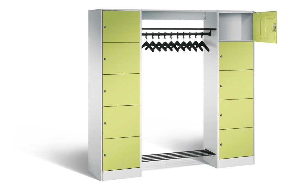 C+P Garderobenfächerschrank Serie 8070 1950 x 1870 x 480 mm lichtgrau viridingrün Produktbild C+P Garderobenfächerschrank Serie 8070 1950 x 1870 x 480 mm lichtgrau viridingrün bild 2