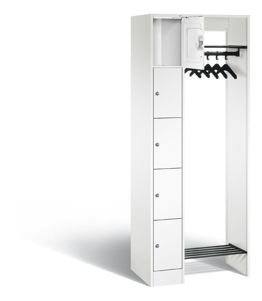 C+P Garderobe Serie 8070 mit 1 Schrank und 5 Fächer weiß 740 x 480 x 1950 mm Produktbild C+P Garderobe Serie 8070 mit 1 Schrank und 5 Fächer weiß 740 x 480 x 1950 mm bild 2