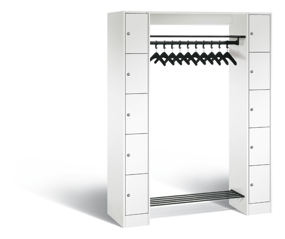 C+P Garderobenfächerschrank Serie 8070 1950 x 1430 x 480 mm in weiß Produktbild C+P Garderobenfächerschrank Serie 8070 1950 x 1430 x 480 mm in weiß