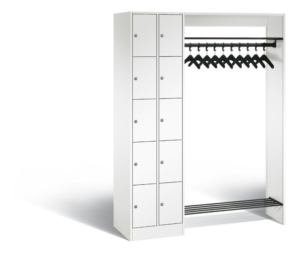 C+P Garderobenfächerschrank Serie 8070 1950 x 1410 x 480 mm in weiß Produktbild C+P Garderobenfächerschrank Serie 8070 1950 x 1410 x 480 mm in weiß